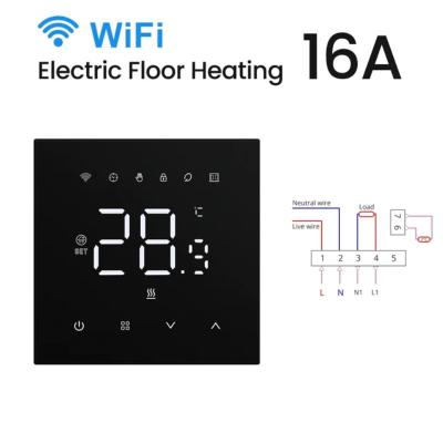 China Tuya WIFI Smart Electrical 16A Thermostat With LED Screen For Room Temperature Range -5.C-50.C Compatible With Wi Fi 2.4GHz B/g/nTouch / Mobile APP/ Voice Control Compatible With Alexa/Google Home for sale