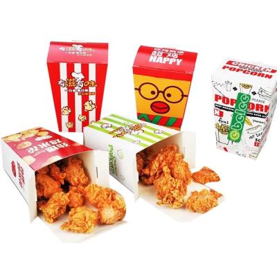 China Disposable Food Grade Cardboard Paper Box For Popcorn Chicken for sale