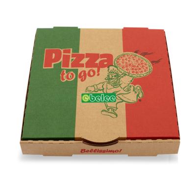 China Disposable Logo Print Custom Design Pizza Disposable Corrugated Paper Box for sale