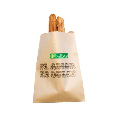 China Disposable Grease-Resistant Labeled Paper Food Take Out Bags For Fast Food And Snack for sale