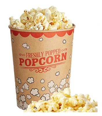 China Disposable Take Out Disposable Food Grade Kraft Paper Popcorn Packaging Cup for sale