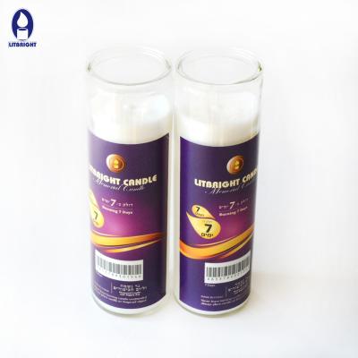 China Rekindle Candle Glass 7 Day Candle Wholesale Unscented Candle For Jewish Religion Private Label Church Candles for sale