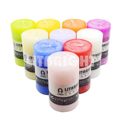 China Rustic Relighting Candle Pillar Candles Frosted Effect Pillar Candles With Various Size / Color / Scent for sale