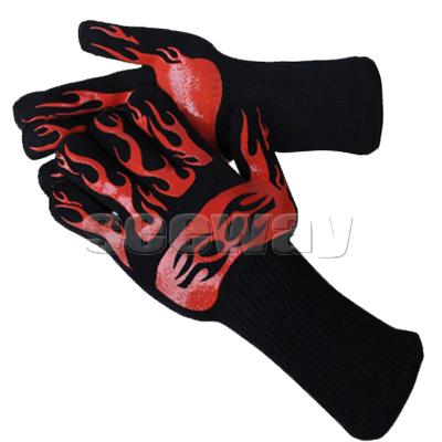 China Seeway Anti-heat Silicone BBQ Grill Gloves for Oven, Cooking, Baking, Safety Smoking Protection for sale