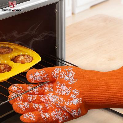 China Seeway Aramid Heat Resistant Flame and Heat Resistant Grilling Gloves for Hot Pots and Pans for sale