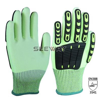 China Anti-Cut Seeway TPR Mechanical Gloves Heavy Duty Anti Impact Protection Cut And Puncture Resistant for sale