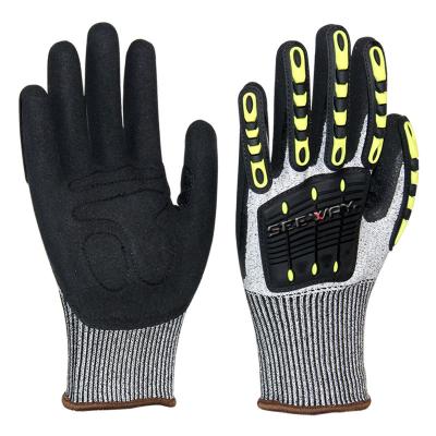 China Anti-cut. Shock Resistant TPR Anti Impact Indestructible Work Gloves With Palm Anti Vibration Protection for sale