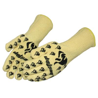 China Seeway Heat Resistant Silicone Terry Knit Aramid Fire Retardant Long Gloves for sale