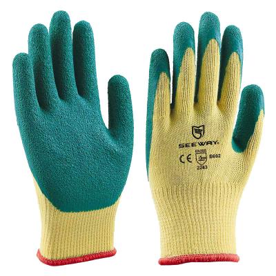 China Abrasion Resistant Industrial Rubber Seeway Cotton Hand Coated Gloves for sale