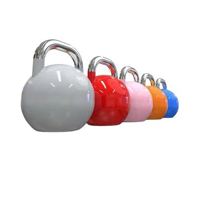 China Universal 5kg 2-10KG Colored Rubber Coated Custom Logo Fitness Iron Kettlebell Steel Competition Kettlebell for sale