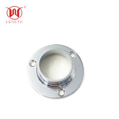 China Chifforobe Chrome Wardrobe Tube Rod Wall Bracket Pipe Flange Hanging Oval Cabinet Rod End Support for sale