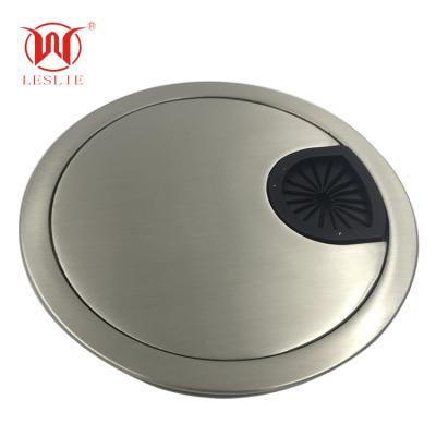 China Modern Circle Shape Table Grommet Computer Desk Metal Grommets Under Organizer Table Hole Cover Table Desk Cable 60mm for sale