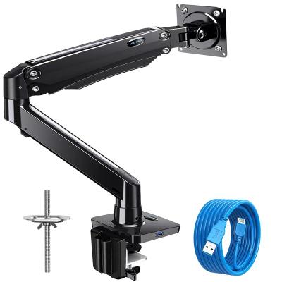 China HUANUO Vesa Mount Monitor Holder Adjustable PC LCD Computer Gaming Shock Absorber Monitor Arm Steel Industrial for sale