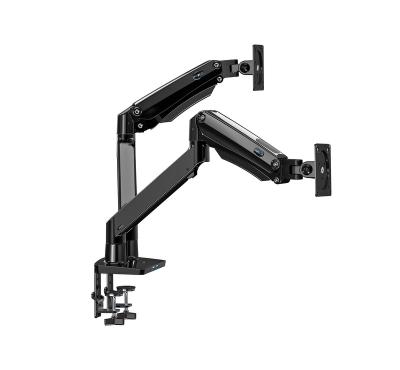 China HUANUO Metal Alloy Steel HUANUO High Adjustable Dual Monitor Computer Monitor Stand Arm Black For 13-35 Inch Monitor for sale