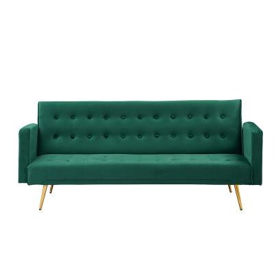 China Other Modern Casual Luxury Three Arm Chesterfield Velvet Low Bed Sofa Bed For Living Room for sale