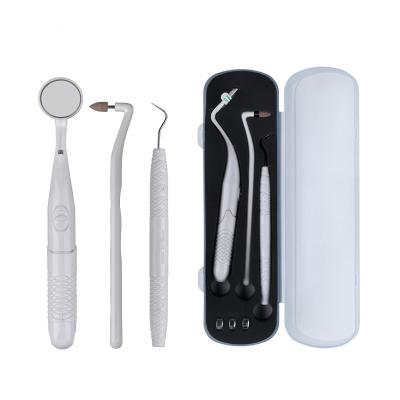 China Reusable 3Pcs Stain Remove Tooth Stains Oral Care Mirror Remove Tooth Led Tooth Cleaner Set for sale