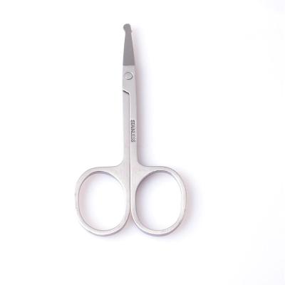 China Easy Apply Round Nose Hair Scissors Professional Stainless Steel Tip Makeup Beauty Facial Round Nose Hair Scissors for sale