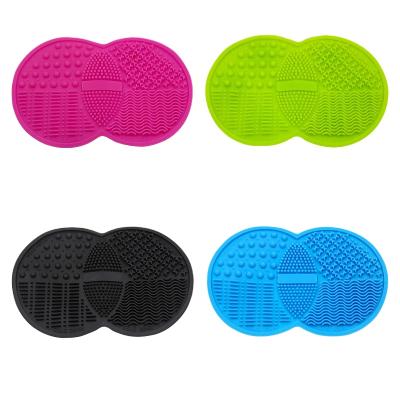 China Round Egg Beauty Brush Cleaning Dish Silicone Suction Cup Cleaning Rub Pad Pad Makeup Brush Cleaning Pad for sale