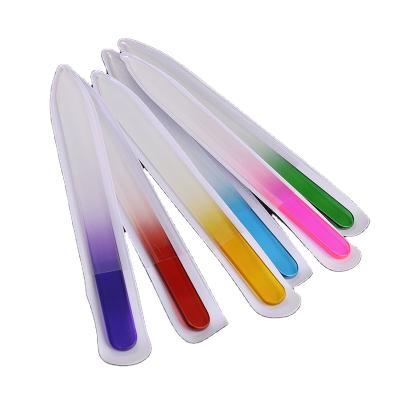 China Durable Colorful Handle Crystal Nail Tools Glass Nail File Buffer Eco-friendly for sale