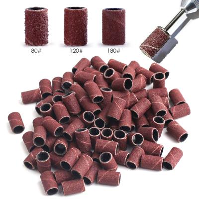 China 100/50pc Strips Manicure Machine 180/120/80 Grit Nail Drill Grinding Polishing Sanding Tool Kit for sale