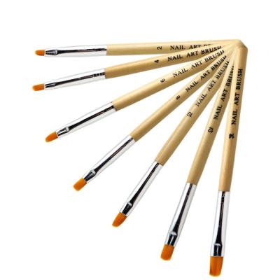 China Easy Apply 7Pcs Wooden French Rod Phototherapy Nail Art Broom Brush Manicure Brush Nail Brush Pen Set for sale