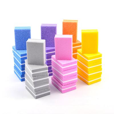 China 50pcs Eco-friendly Mini Nail File Blocks Colorful Double Sided Sponge Manicure Nail File Buffing Tools for sale