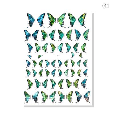 China Easy Apply Popular Water Transfer Nail Stickers Nail Wraps 3D Art Butterfly Nail Art Stickers for sale