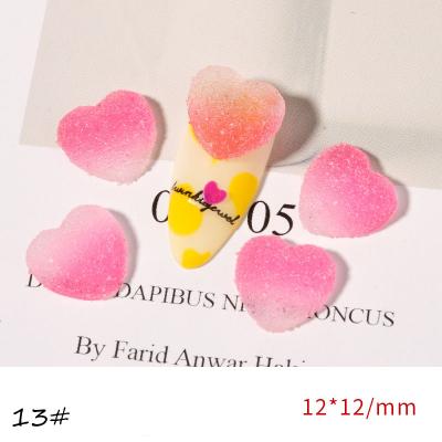 China Eco-friendly Material Rhinestone Nail Decoration Five-piece Candy Color Soft Ceramic Nail Charm for sale