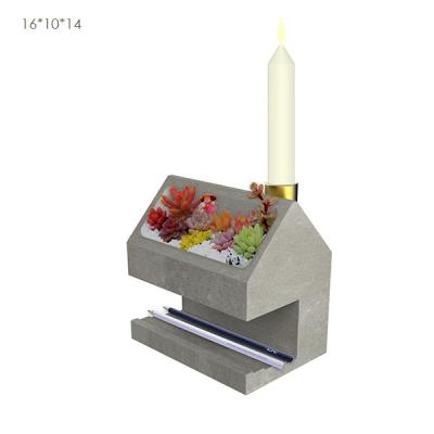 China Light Color Concrete Home Decor Small Flower Pot Multifunctional for sale