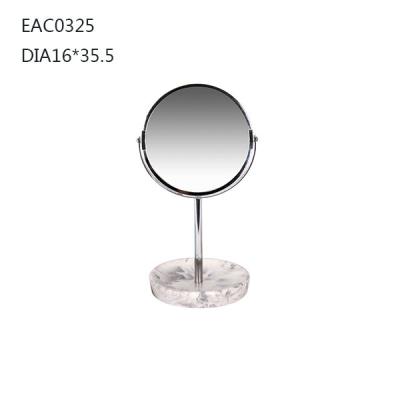 China Round Swivel Table Concrete Mirror free Standing Marble Base 16cm × 35.5cm for sale