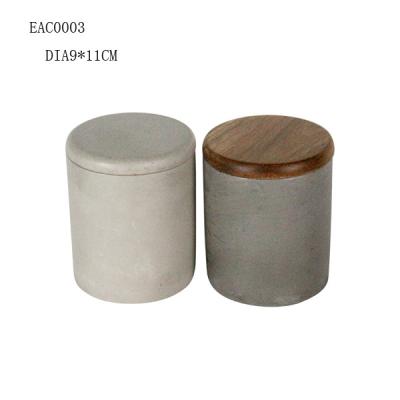 China Soy Wax Cement Candle Holders / Table Candle Holders With Wooden Lid for sale