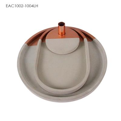 China Copper Color Decorative Serving Trays / 3 Pcs Waterproof Round Cement Tray for sale