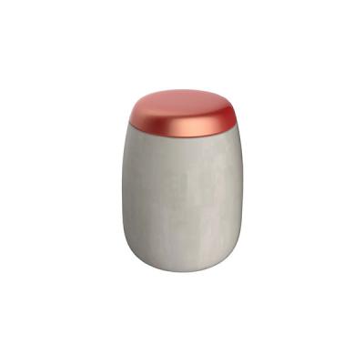 China Light Gray cylinder Concrete Candle Holder Oval Home Decor For Soy Wax for sale