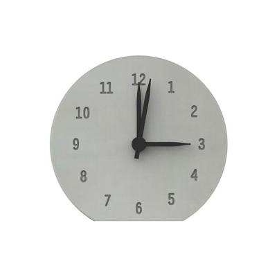 China 6mm Letters Round Shape Concrete Wall Clock Smooth Home Decoration for sale