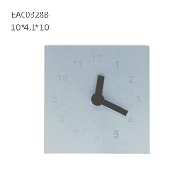 China Blue Square Concrete Wall Clock Digital pointer For Table Decoration 10cm × 10 cm × 4 cm for sale