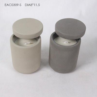 China Wedding Gift Concrete Candle Holder With Lid for sale