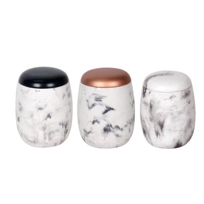 China Wite Marble Look Concrete Candle Holder With Different - Effects Lids for sale