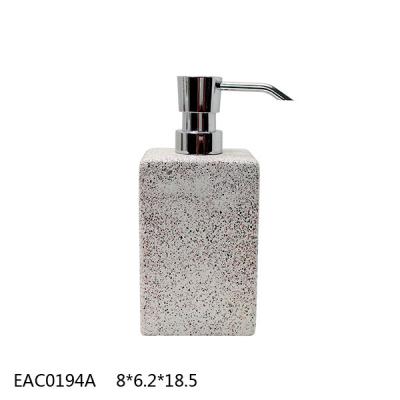 China Cobble Concrete Bathroom Accessories Square Lotion Pump Dispenser Rough Surface for sale