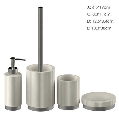 China Custom White Concrete Toothbrush Holder / Rough Concrete Bath Accessories for sale