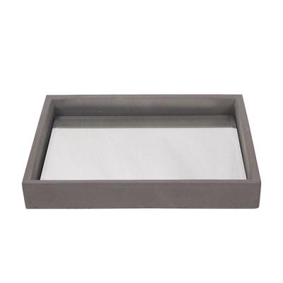 China Rectangle Mirror Coffee Table Tray / Natural Concrete Dinner Trays for sale