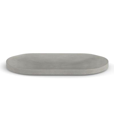 China Oval Simple Serving Cement Drinks Tray Handmake Light Grey Eco - Friendly for sale