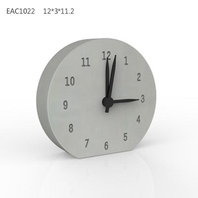 China Modern simple concrete wall clock decorative desktop clock flat bottom for sale