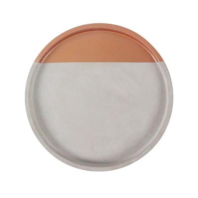 China Mixed Colors Round Concrete Tray Concavo - Convex Hotel , Home Decoration for sale