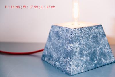 China Home deco marble cement pendant lamp rectangle concrete table lamp with lighting tube for sale