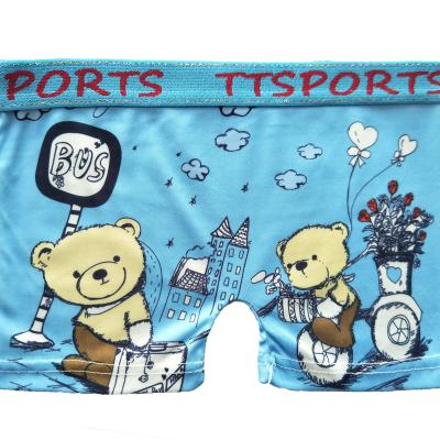 China Breathable 12 girls cartoon soft Meng Little Bear girl underpants milk silk cute student waist comfortable breathable four-corner trousers for sale