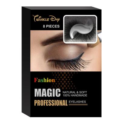 China 8D 9D Effect and Affordable Prices 8 Pieces in New 2021 Super Fluffy 20mm Faux Mink Eyelashes Full Strip Eyelashes Style 8D 9D 6mm Set 2021 for Stage Demonstration for sale