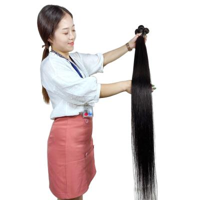 China Can Be Dyed Straight Virgin Hair 10a Grade 100% Brazilian Hair Weave Bundles 40 Double Inch Factory Rare Current Drawn Hair for sale