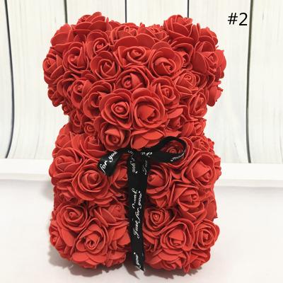 China Wholesale High Quality Durable Teddy Rose Flower Bear Valentine's Day 40cm Foam Pe Rose Bear for sale