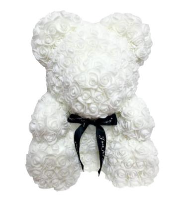 China Beautiful Occasion 40cm Wholesale Hot Pink Colorful Va Amazon Amazon Artificial Flower Valentine's Day Gift 25cm Bear Pearl Bear Gift Package Box for sale