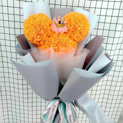 China WholesaleRose Mickey Mouse Head Artificial Flower Kind Bouquet Valentine's Day for sale